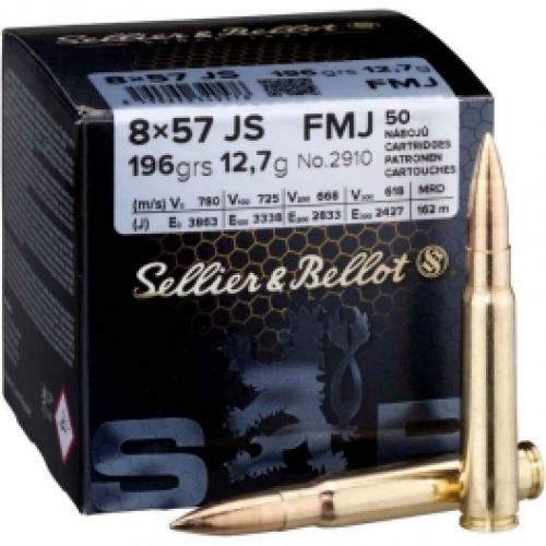 8 x 57 JS FMJ 12,7 g - Sellier & Bellot - 50 ks