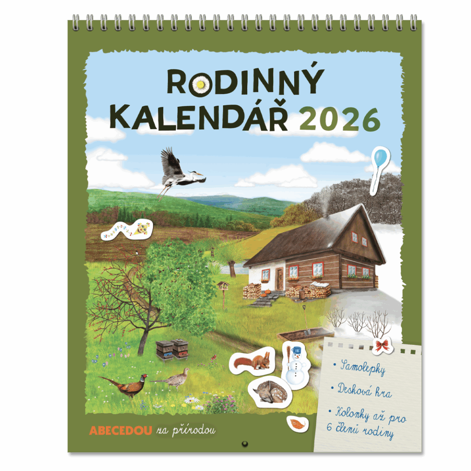 rodinný kalendář 2026 ABECEDOU za přírodou