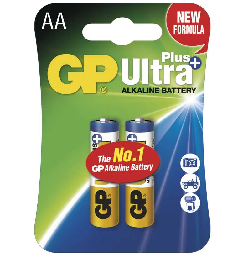 alkalická baterie GP Ultra Plus AA - 2 ks