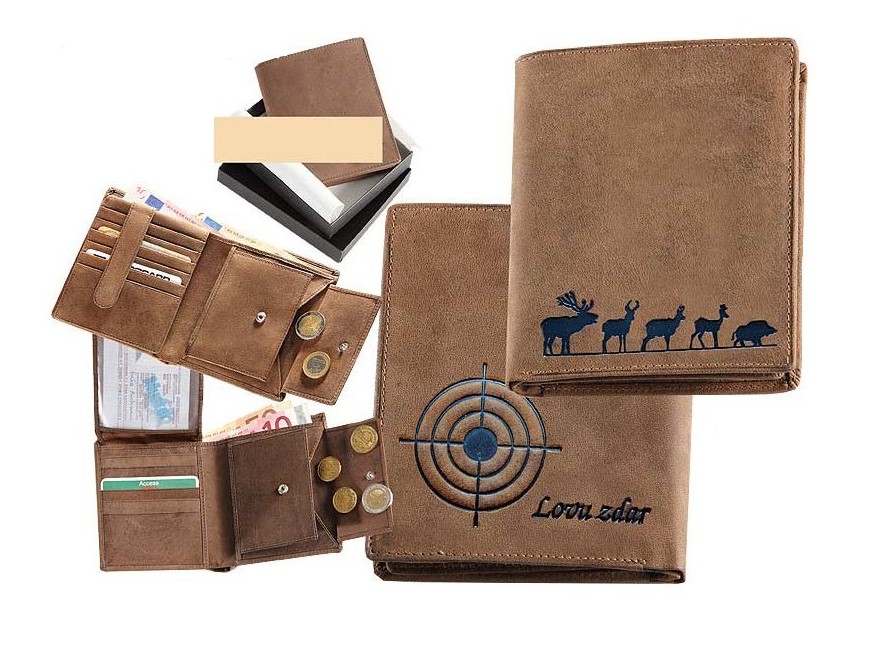 kožená peněženka "na výšku" - lovu zdar