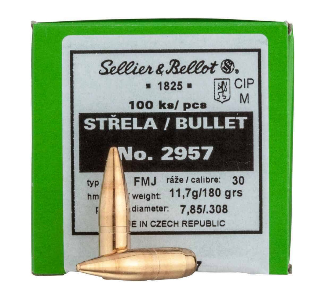 střela SB 2957 cal. 30 FMJ 180gr